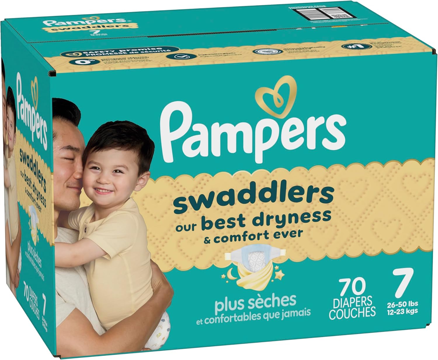 Pampers Swaddlers Active Baby Diapers - Size 7, 70 Count Enormous Pack - 24hrsmart