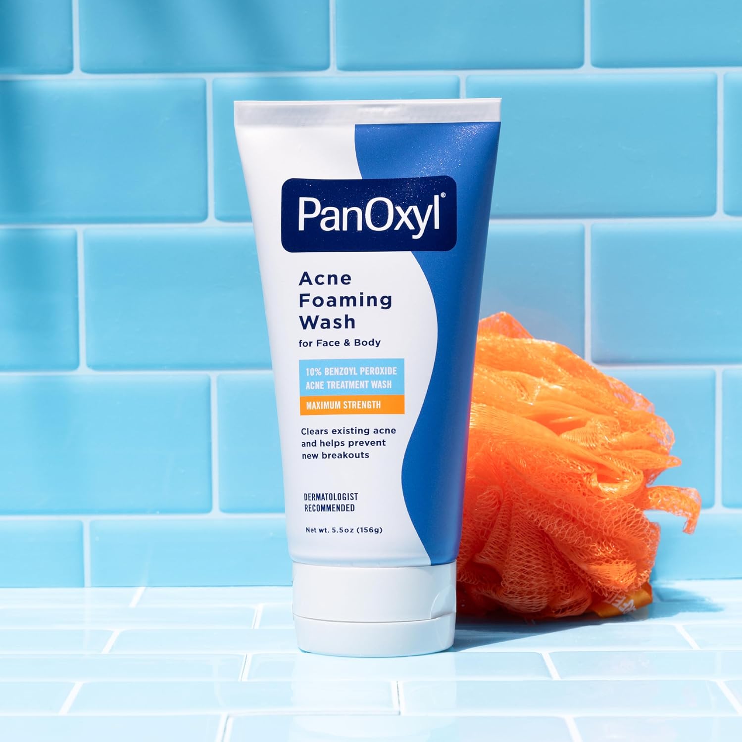 PanOxyl Acne Foaming Wash Benzoyl Peroxide 10% Maximum Strength Antimicrobial, 5.5 Oz - 24hrsmart