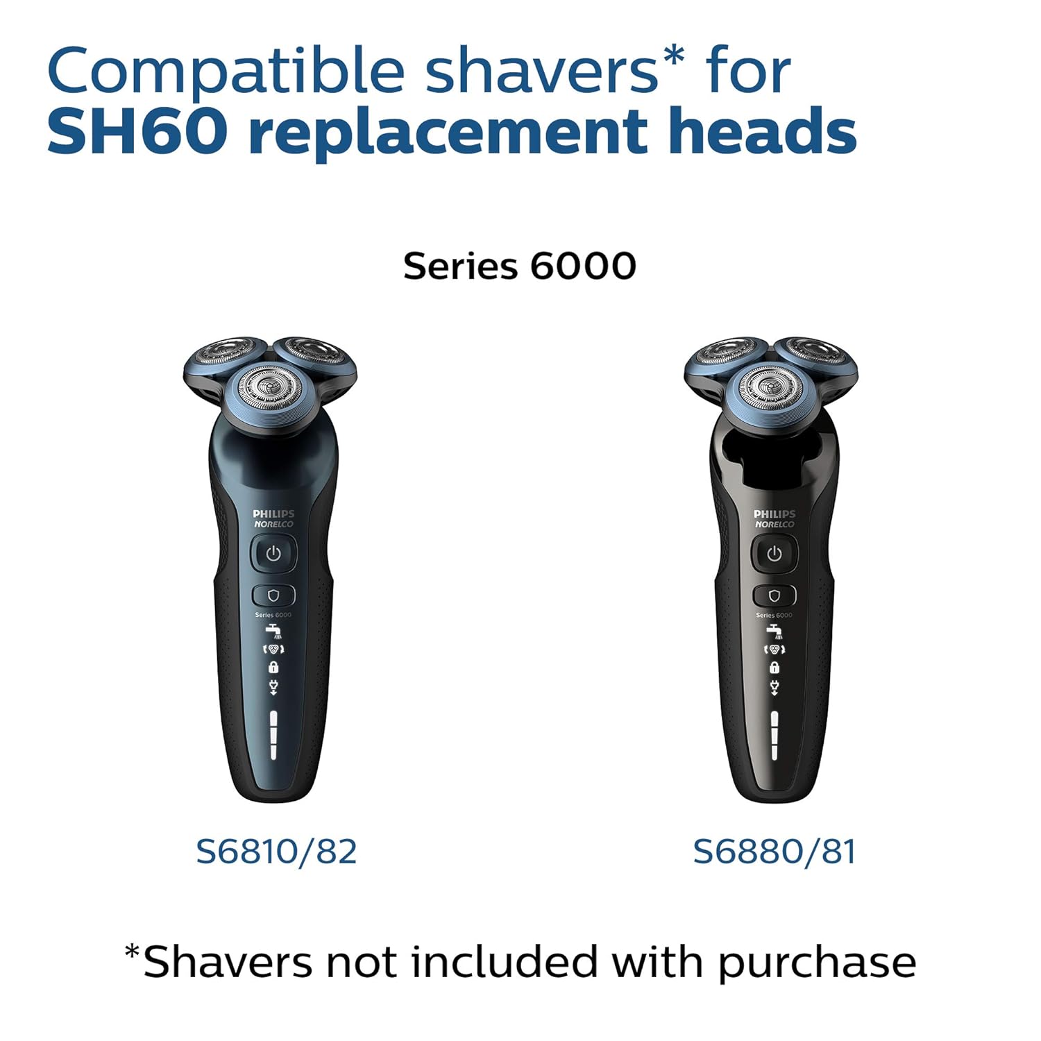 Philips Norelco SH60/72 Series S6000 Replacement Shaver Heads F/ Model S6880/81 - 24hrsmart