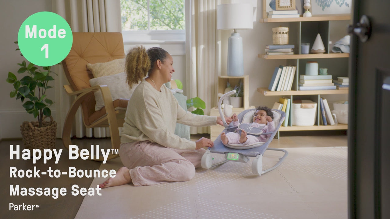 Ingenuity Happy Belly Rock-to-Bounce Massage Seat – Chambray