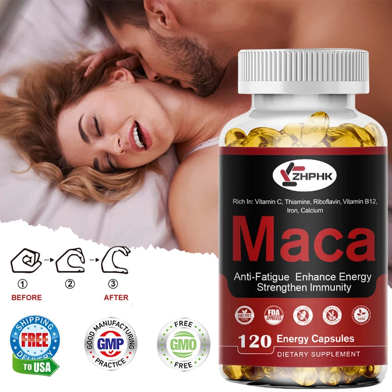 Organic Maca Extract 120 capsules for natural vitality and wellness support
