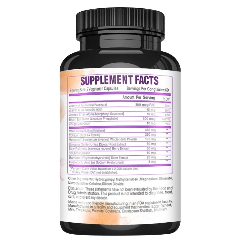 Biotin Keratin supplement for healthy hair, skin and strong nails