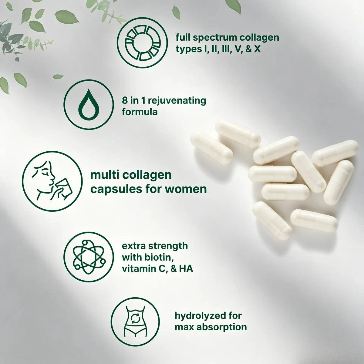 Premium collagen supplement for women supporting healthy-looking skin hair nails and everyday joint wellness.