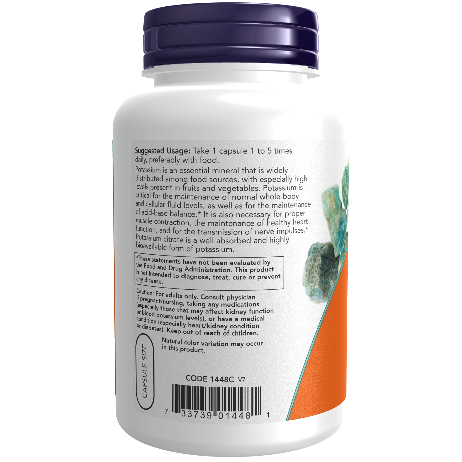 NOW Foods Potassium Citrate, 99 mg, 180 Capsules 24Hr Smart