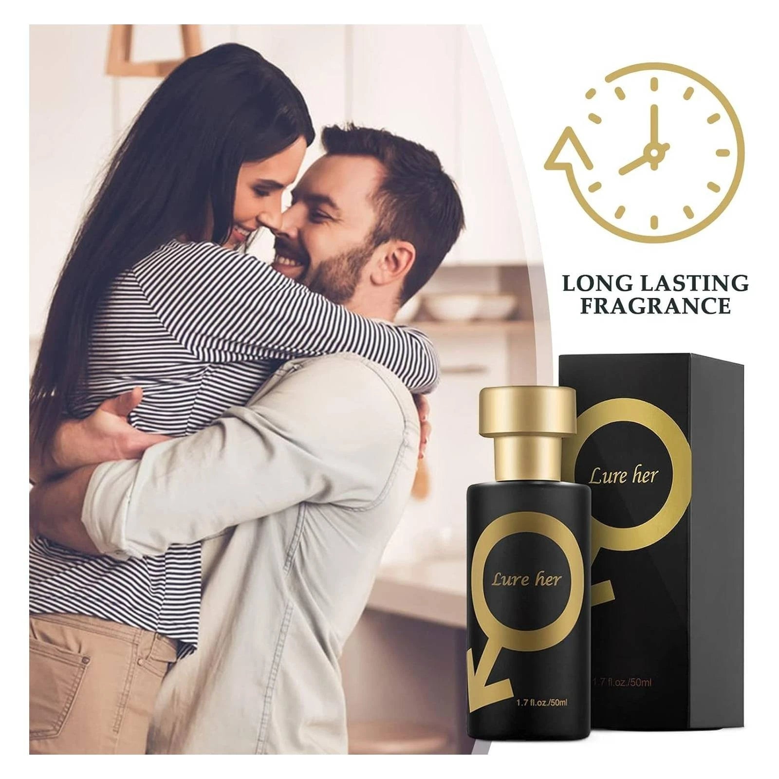 1.7 fl oz Lure Her Pheromone Perfume Oil designed for men with a distinctive scent.