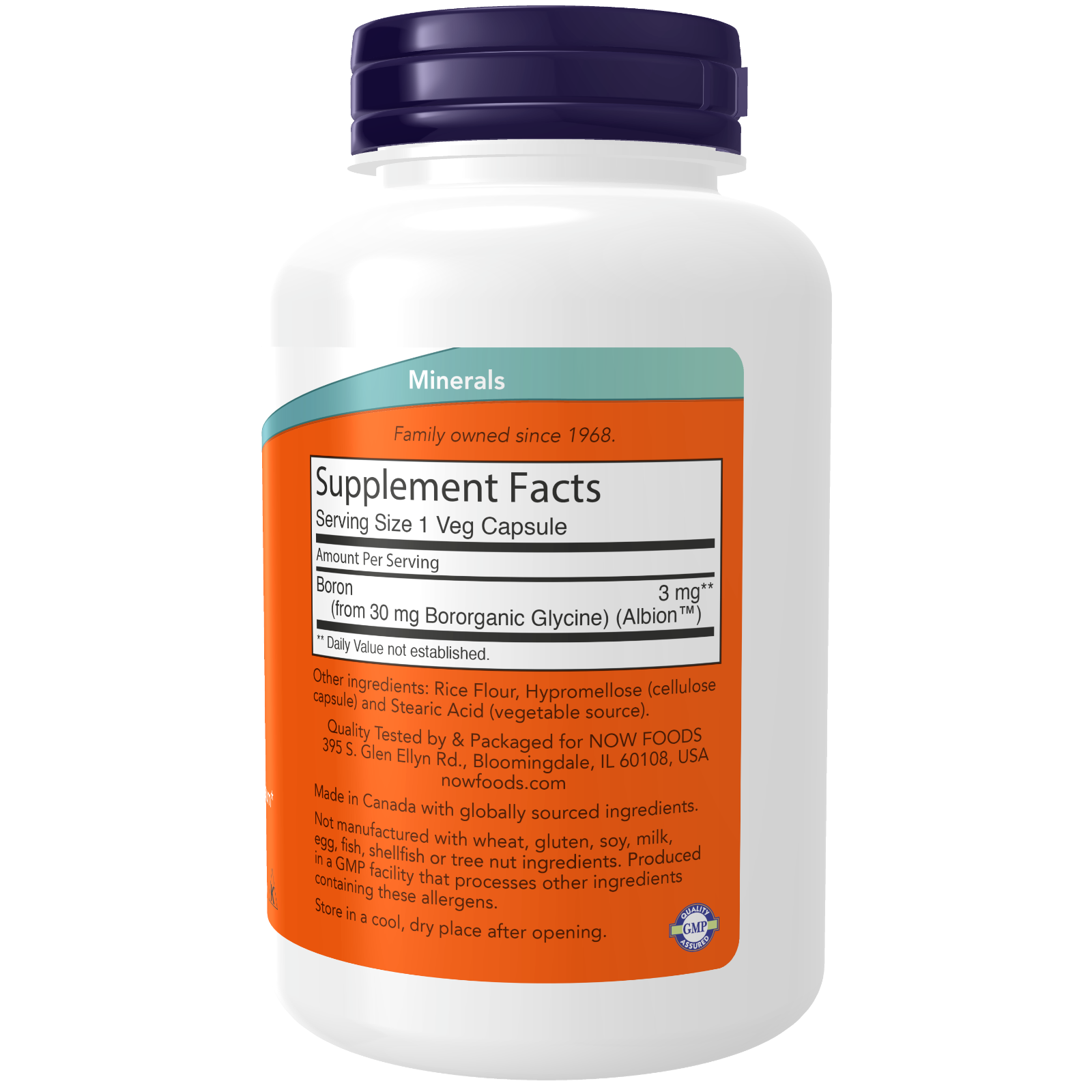 NOW Foods Boron, 3 mg, 250 Capsules 24Hr Smart