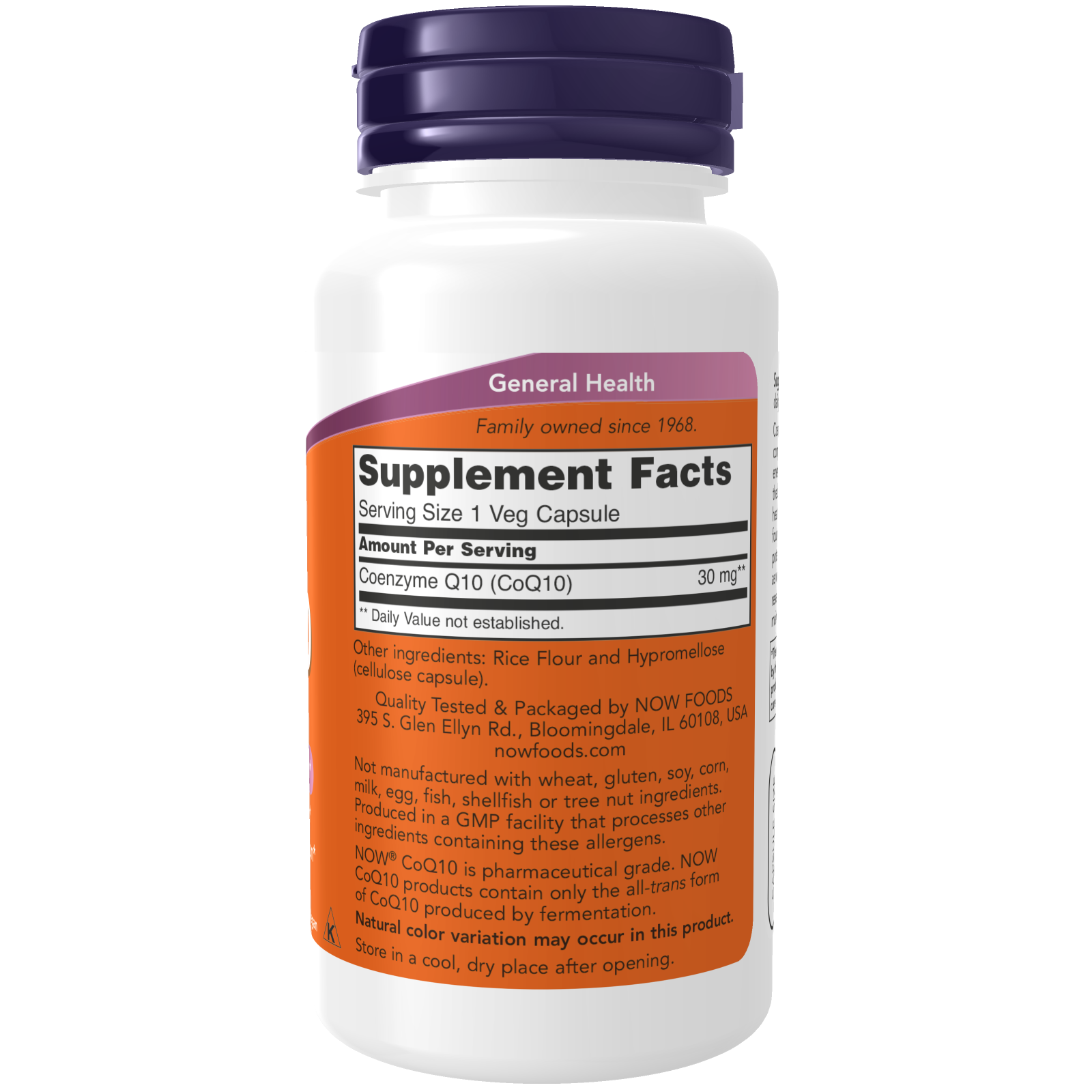 NOW Foods CoQ10, 30 mg, 60 Veg Capsules 24Hr Smart
