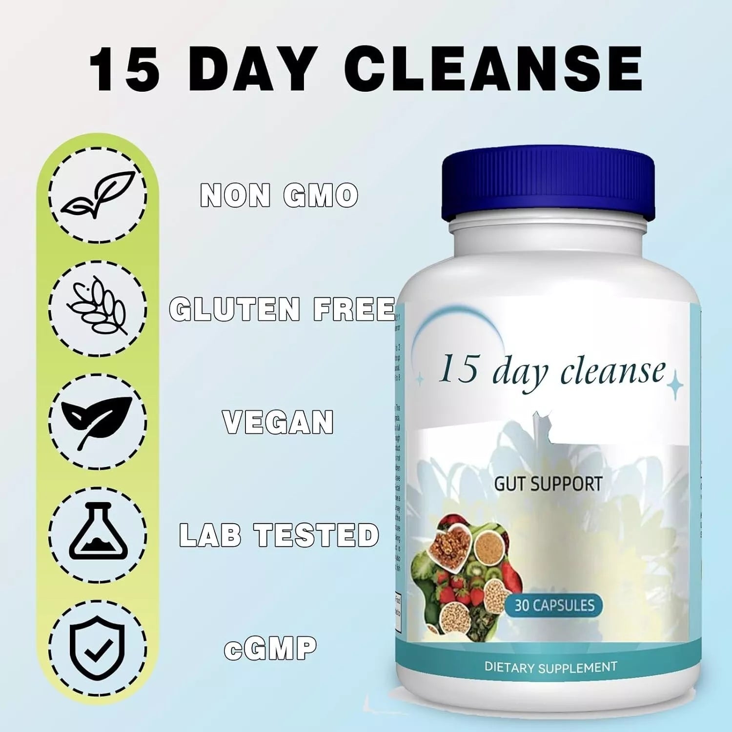 Milamiamor 15 Day Cleanse - Gut and Colon Support - Advanced Gut Cleanse Detox for Women & Men with Senna, Cascara Sagrada & Psyllium Husk - Non-GMO - Made in USA - 30 Capsules 24Hr Smart