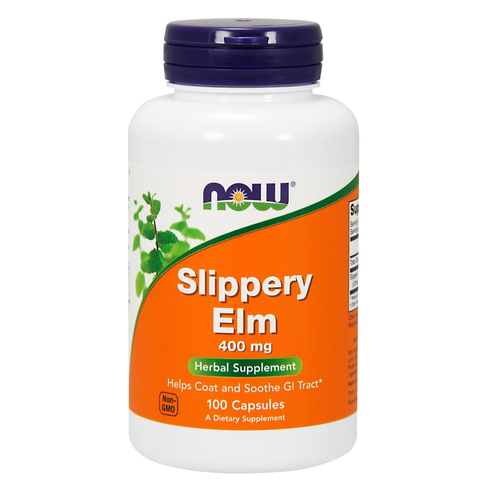 NOW Foods Slippery Elm, 400 mg, 100 Veg Capsules 24Hr Smart