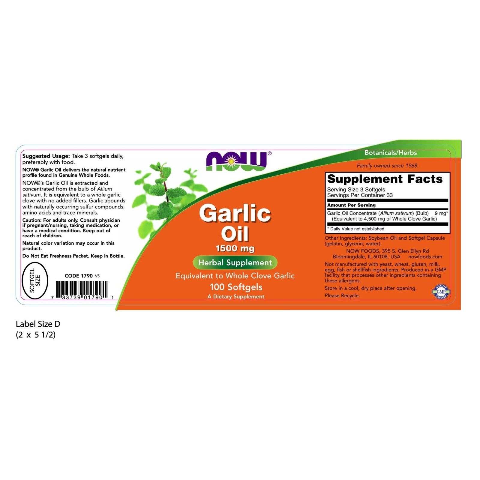 NOW Foods Garlic Oil, 1500 mg, 100 Softgels 24Hr Smart