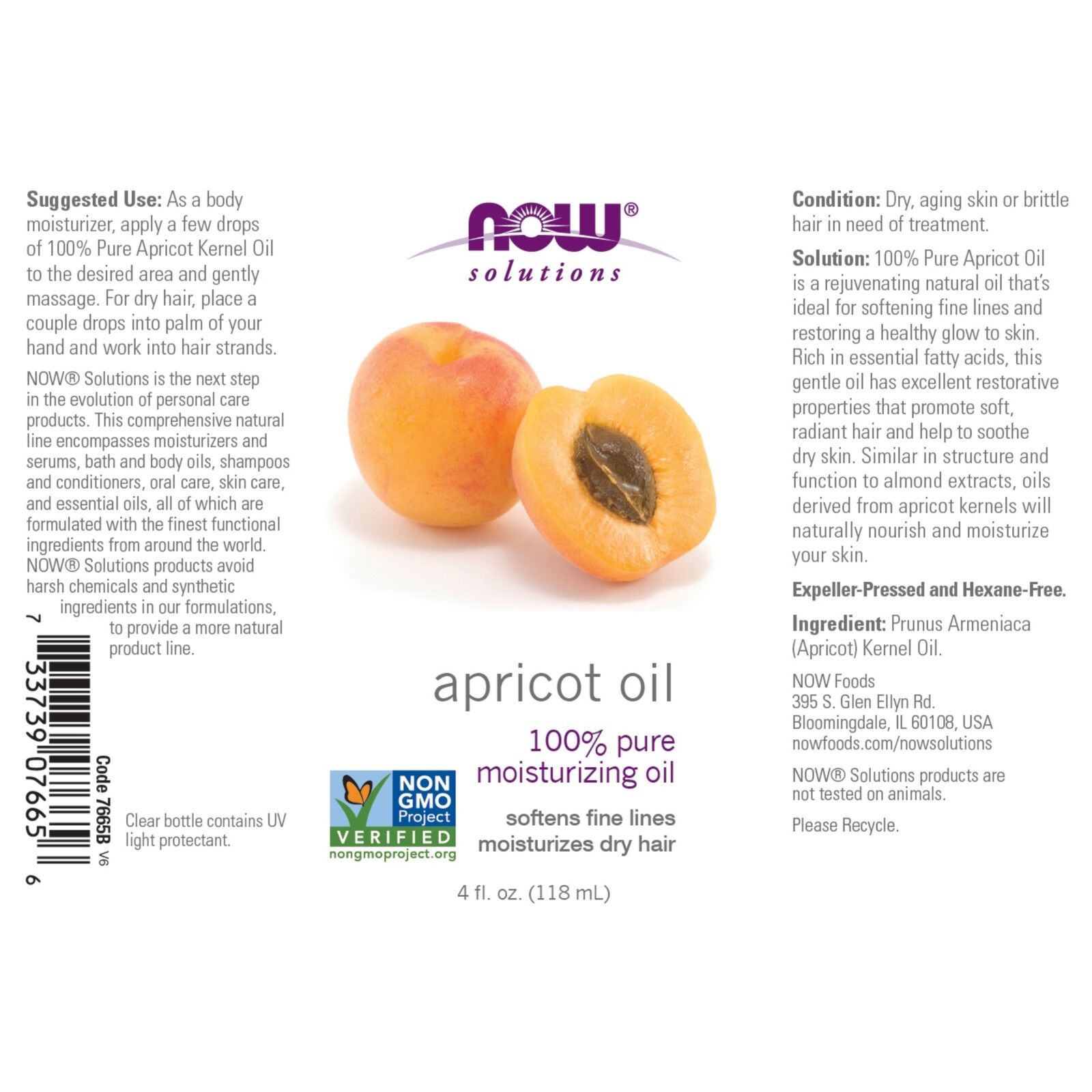 NOW Foods Apricot Kernel Oil, 4 fl. oz. 24Hr Smart