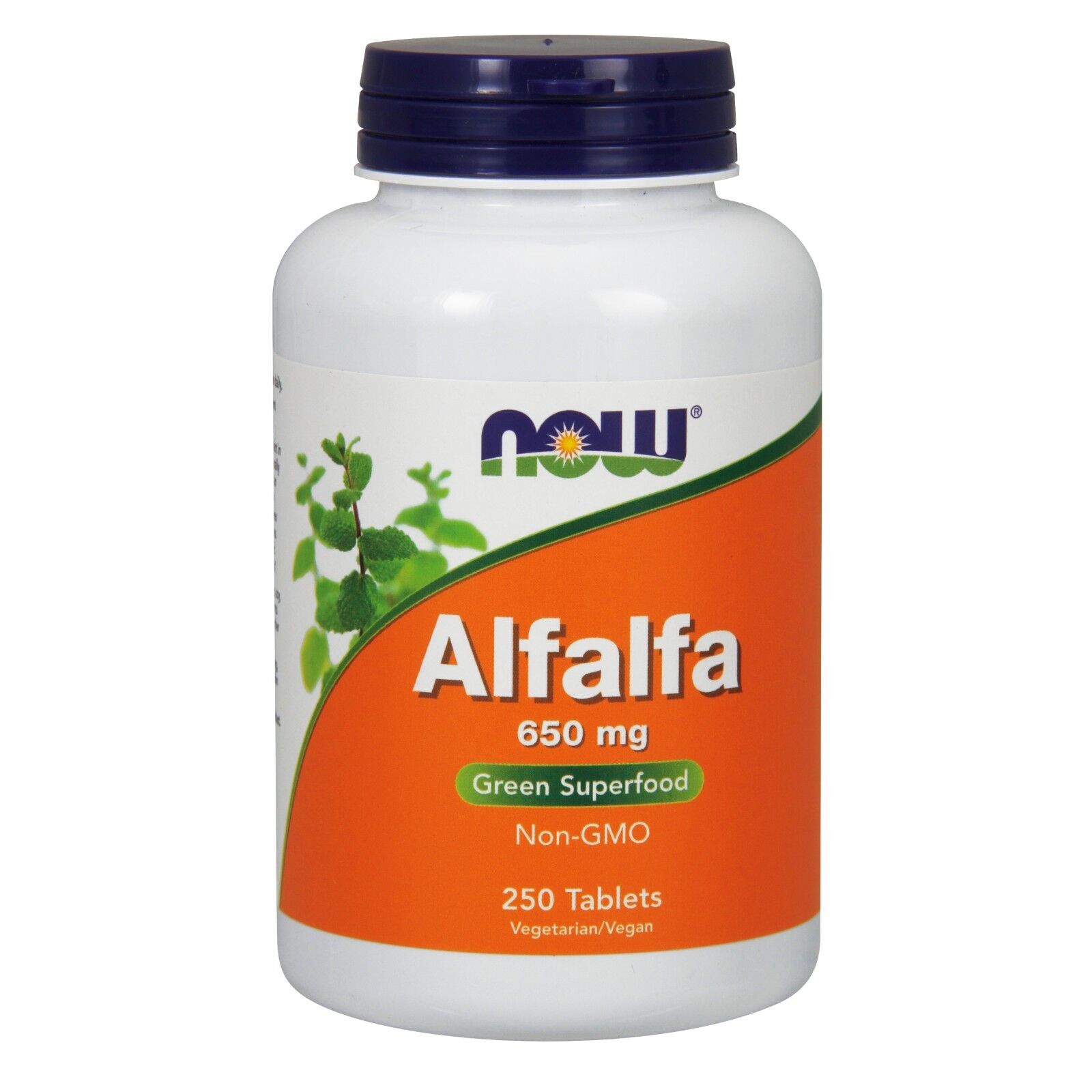 NOW Foods Alfalfa, 650 mg, 250 Tablets 24Hr Smart
