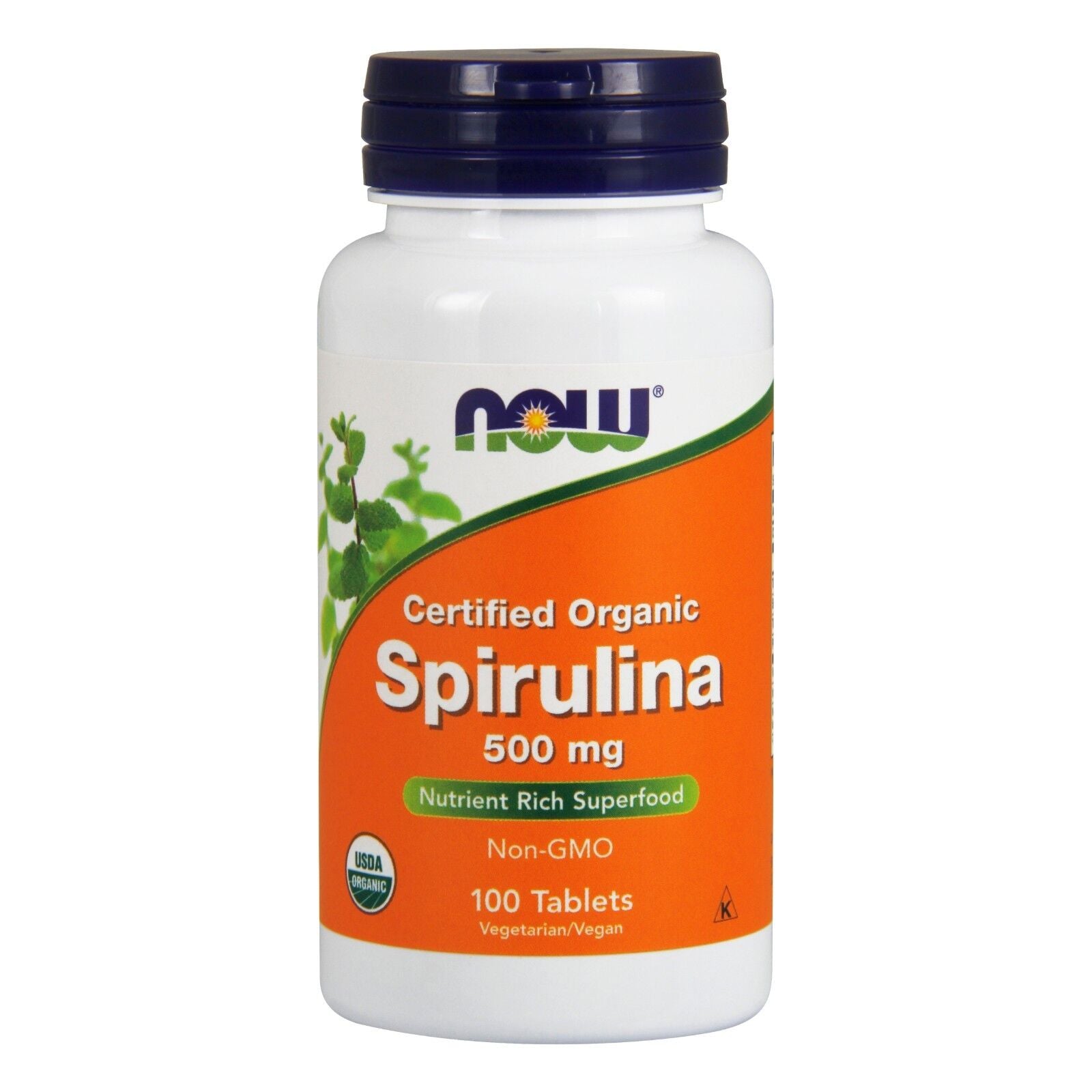 NOW Foods Spirulina, 500 mg, Organic, 100 Tablets 24Hr Smart