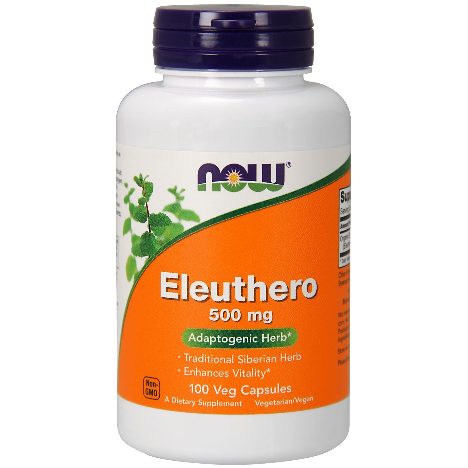 NOW Foods Eleuthero, 500 mg, 100 Veg Capsules 24Hr Smart