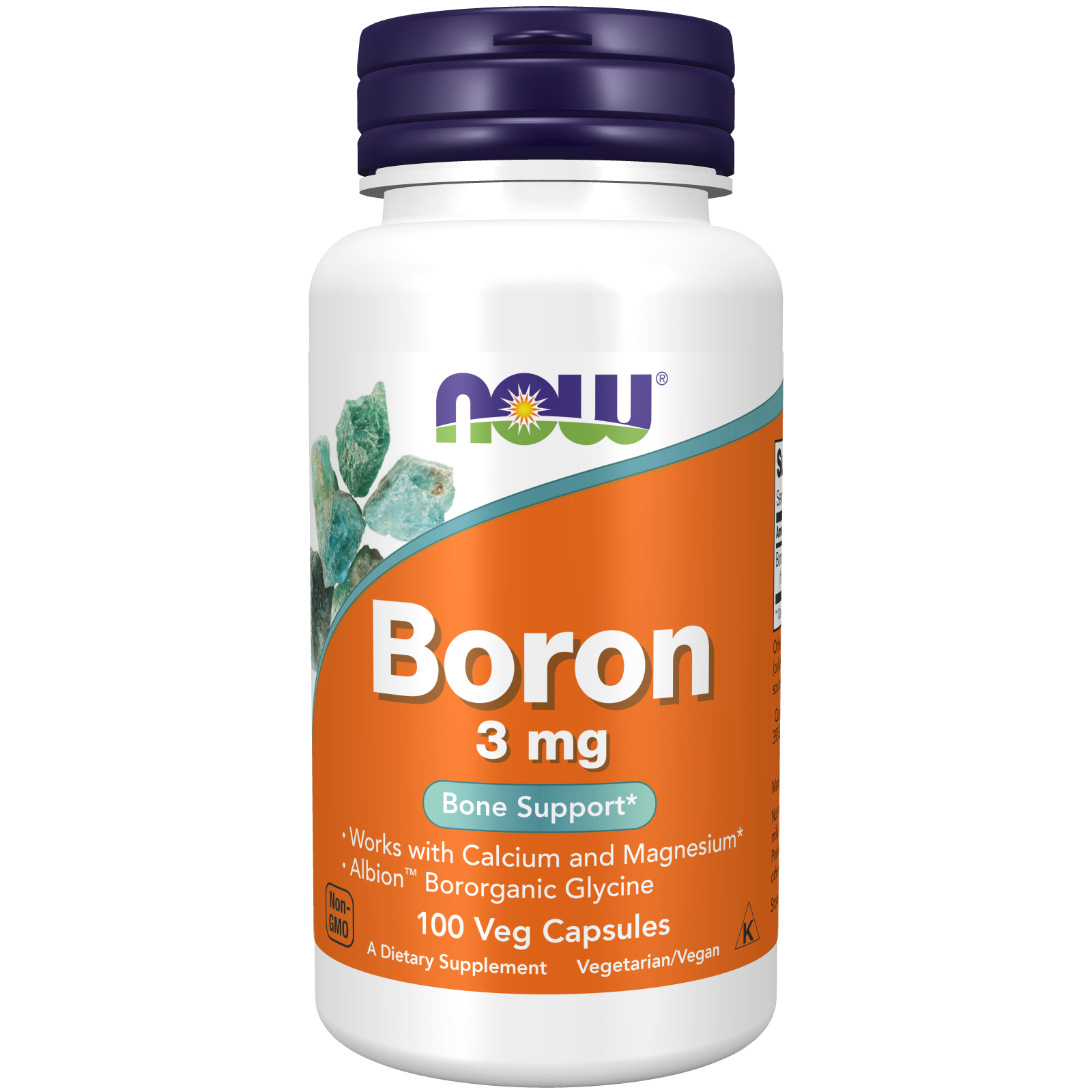 NOW Foods Boron, 3 mg, 100 Capsules 24Hr Smart