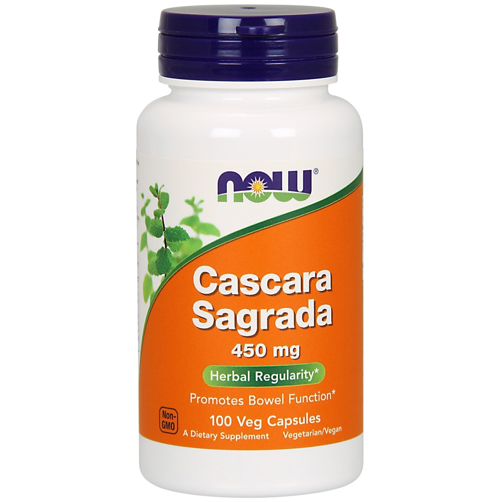 NOW Foods Cascara Sagrada, 450 mg, 100 Veg Capsules 24Hr Smart