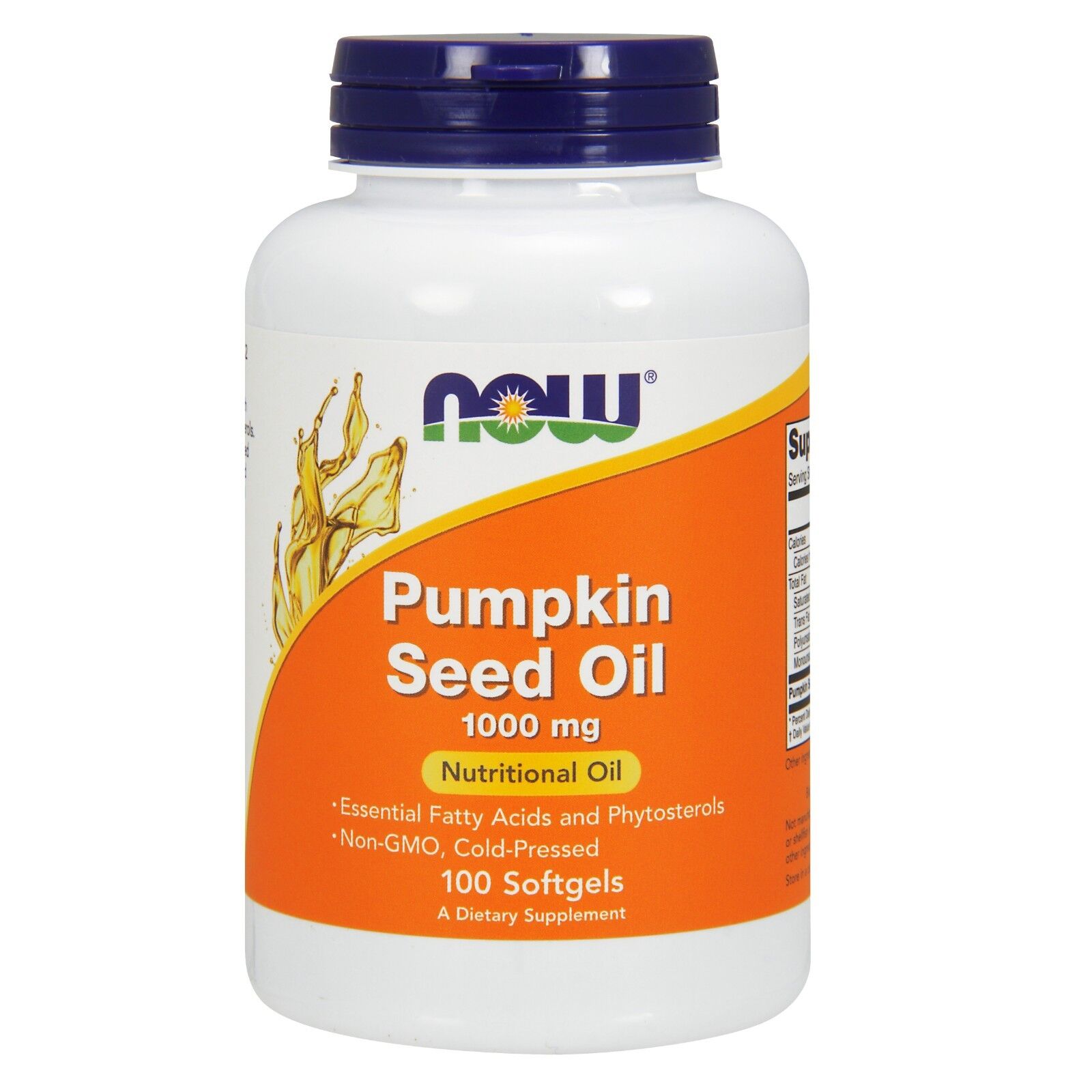 NOW Foods Pumpkin Seed Oil, 1000 mg, 100 Soft gels 24Hr Smart