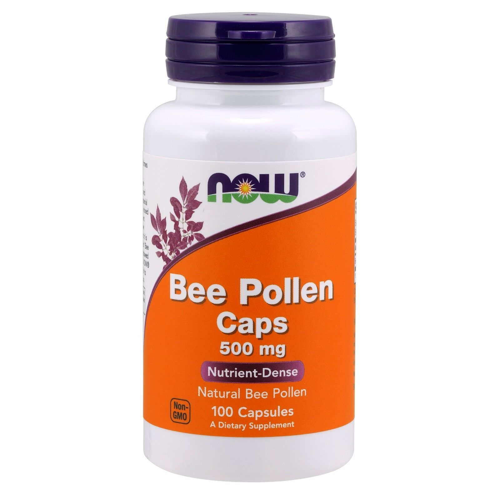 NOW Foods Bee Pollen, 500 mg, 100 Capsules 24Hr Smart