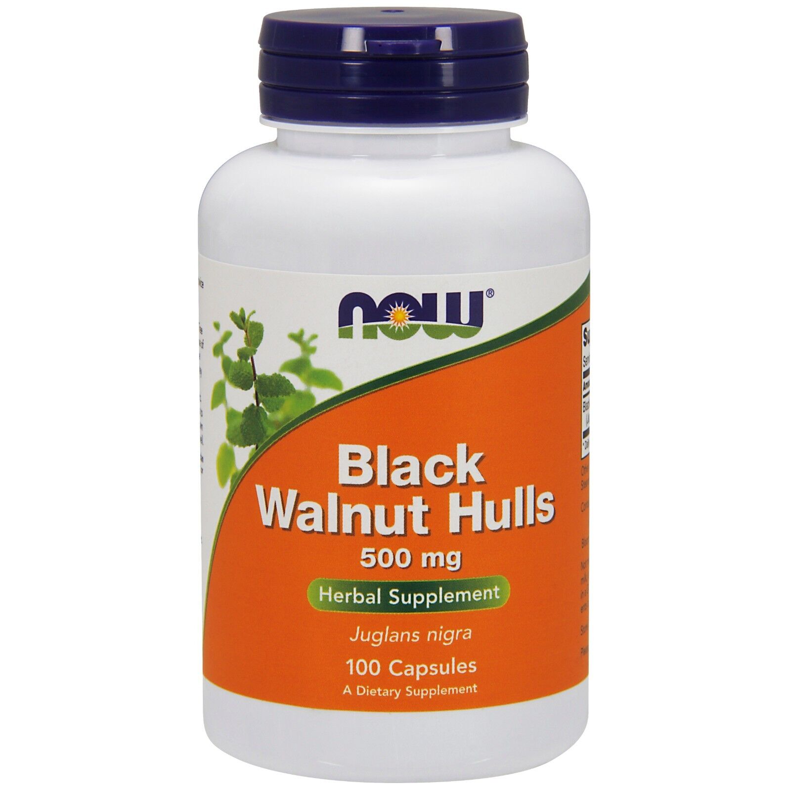 NOW Foods Black Walnut Hulls, 500 mg, 100 Capsules 24Hr Smart