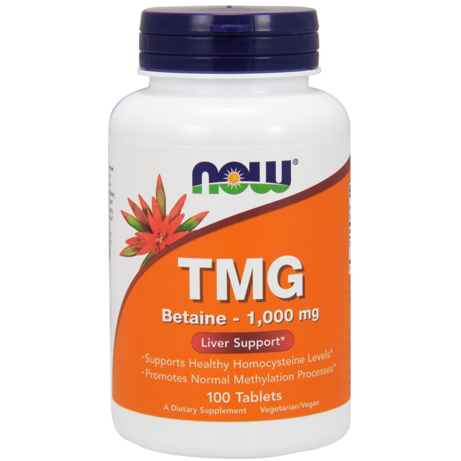 NOW Foods TMG (Trimethyl glycine), 1,000 mg, 100 Tablets 24Hr Smart