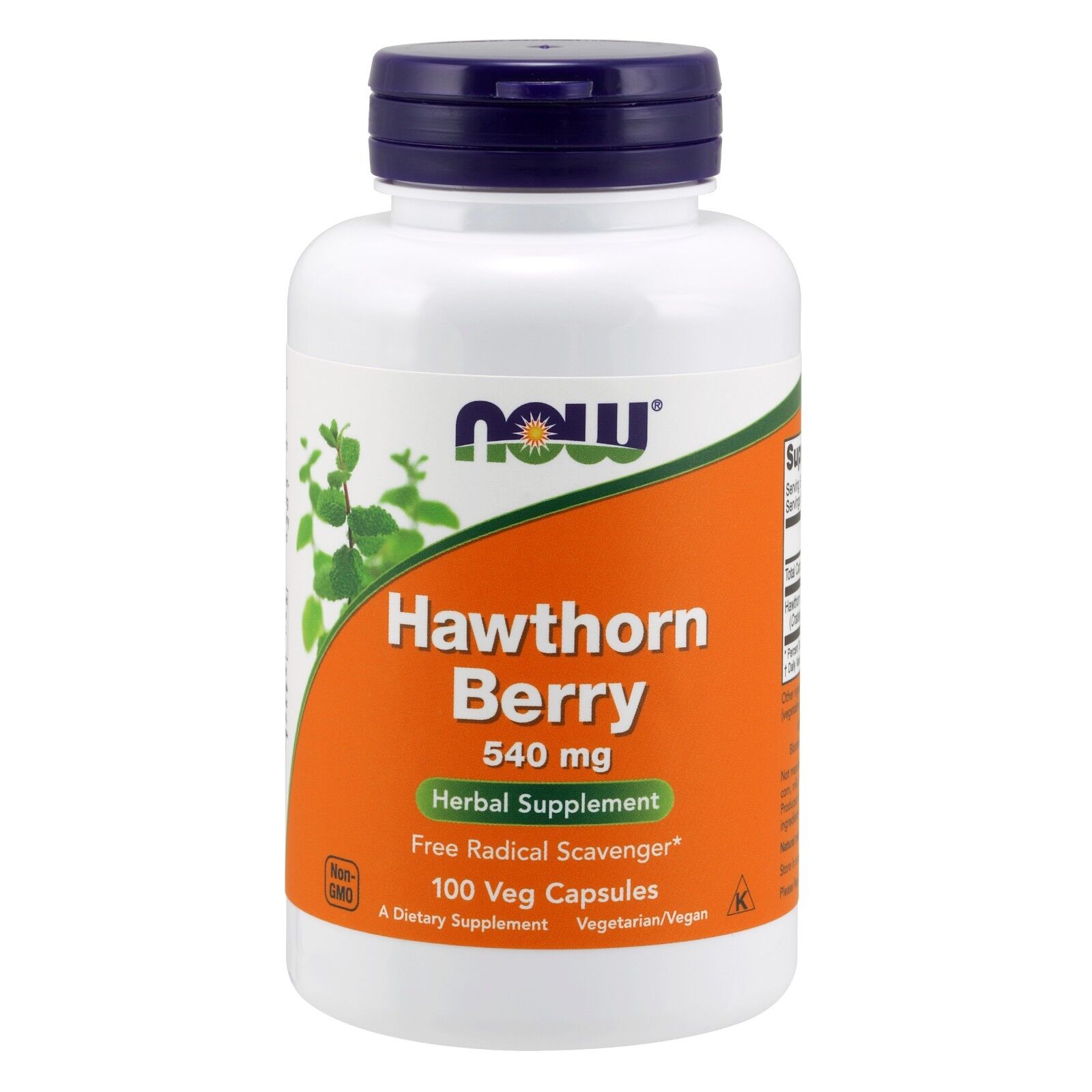NOW Foods Hawthorn Berry 540 mg, 100 Veg Capsules 24Hr Smart