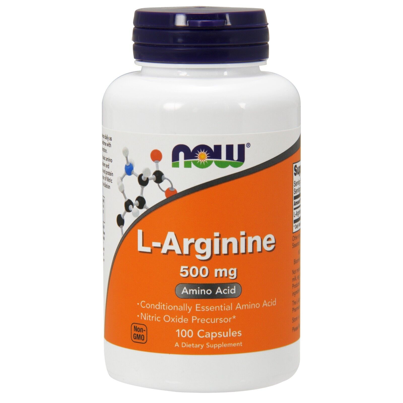 NOW Foods L-Arginine, 500 mg, 100 Capsules 24Hr Smart