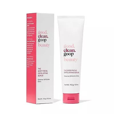 good.clean.goop beauty The Body Facial Exfoliating Scrub | Body Exfoliant & Cleanser for Glowing Skin | AHAs, Grape-Seed Exfoliant & Avocado Fruit Oil | Dead Skin Remover | Cruelty-Free & Vegan | 5 oz 24Hr Smart