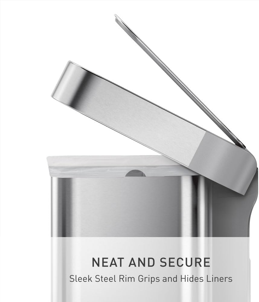simplehuman Dual - Compartment Trash Can Gray 58L Kitchen Step Bin - 24hrsmart