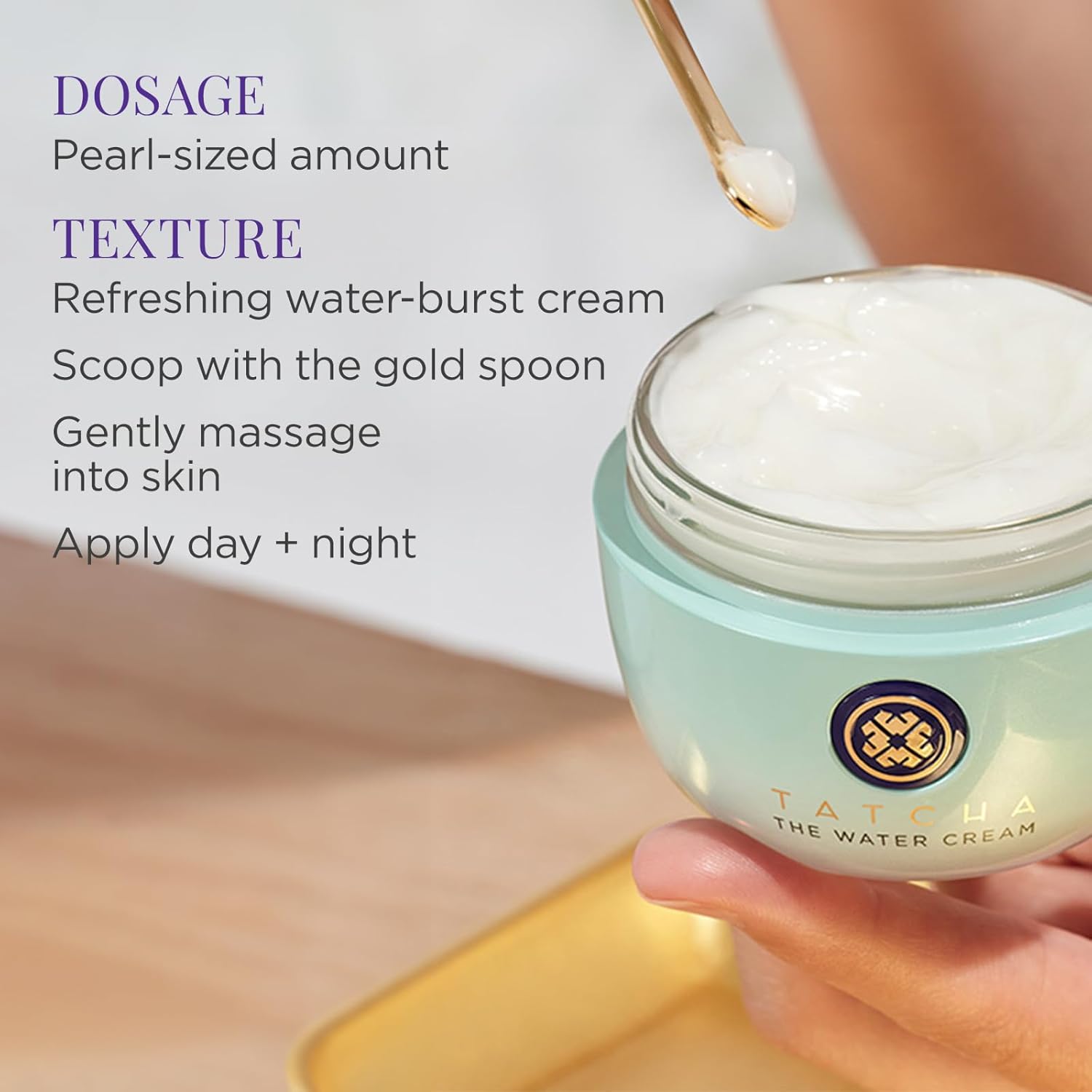 Tatcha THE WATER CREAM Oil - Free Pore Minimizing Moisturizer, Hydrating Gel 1.7oz - 24hrsmart