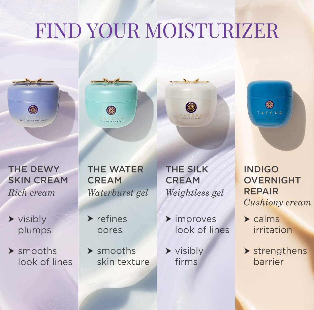 Tatcha THE WATER CREAM Oil - Free Pore Minimizing Moisturizer, Hydrating Gel 1.7oz - 24hrsmart
