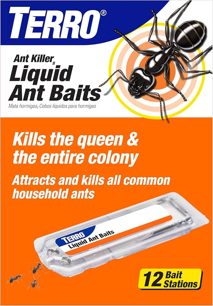 TERRO Ant Killer Bait Stations T300B - Liquid Bait to Eliminate Ants - Bait System - 12 Count Stations for Effective Indoor Ant Control - 24hrsmart