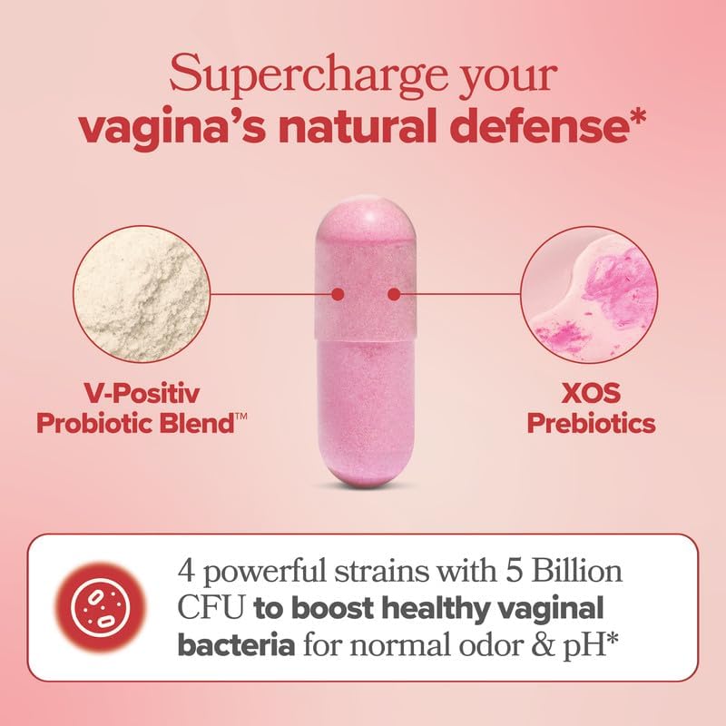 URO Vaginal Probiotics for Women pH Balance with Prebiotics & Lactobacillus Blend - Womens Health Supplement - Promote Healthy Vaginal Odor & Vaginal Flora, 60 Count - 24hrsmart