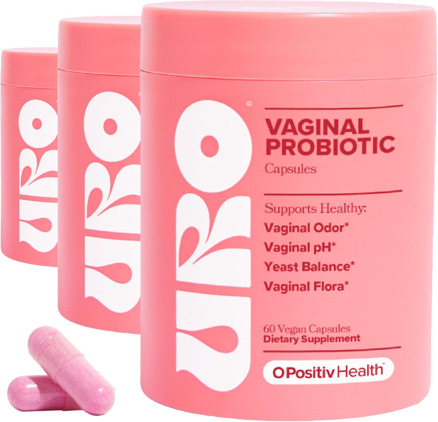 URO Vaginal Probiotics for Women pH Balance with Prebiotics & Lactobacillus Blend - Womens Health Supplement - Promote Healthy Vaginal Odor & Vaginal Flora, 60 Count - 24hrsmart