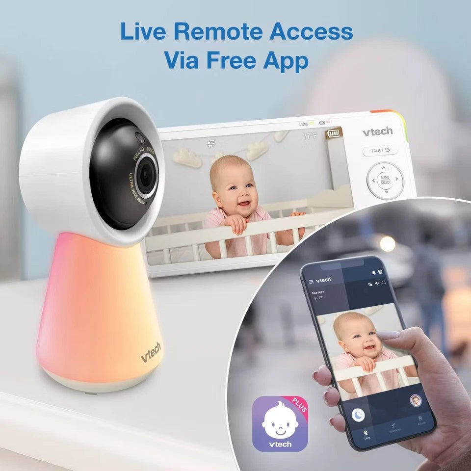 V - Tech 5.5" HD Smart Fixed Position Video Baby Monitor - 24hrsmart