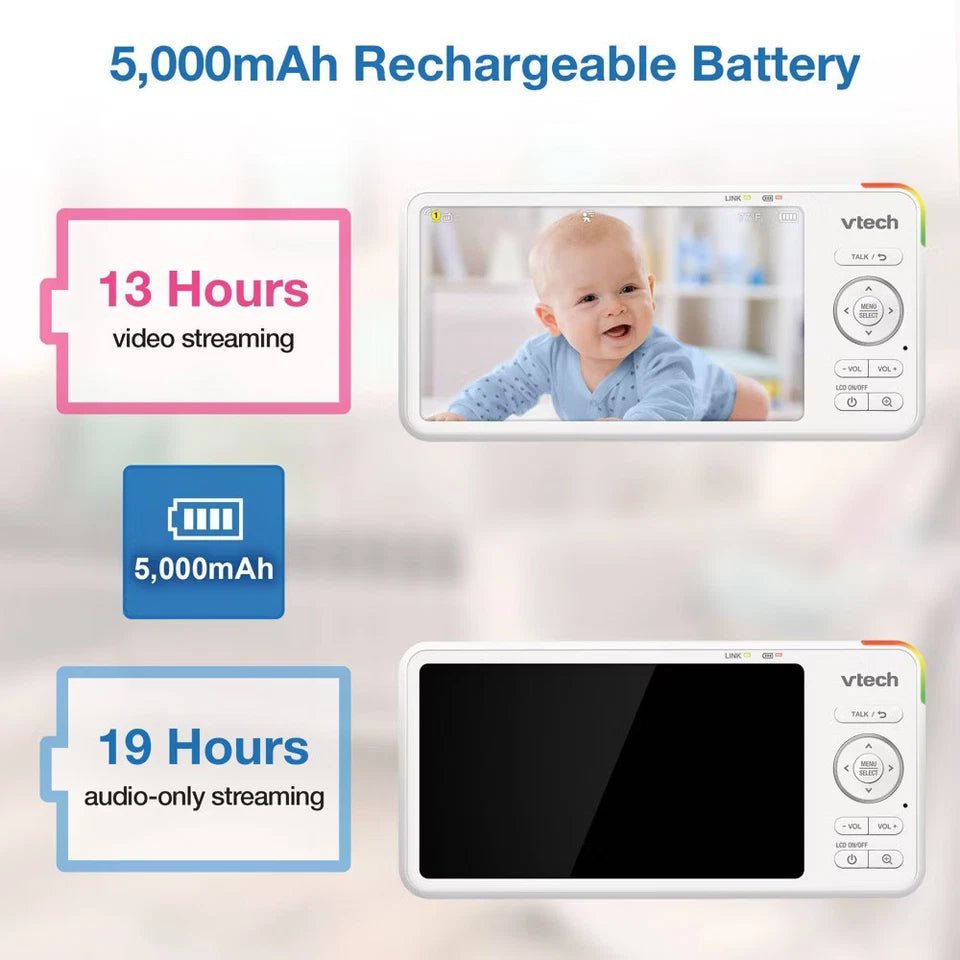 V - Tech 5.5" HD Smart Fixed Position Video Baby Monitor - 24hrsmart