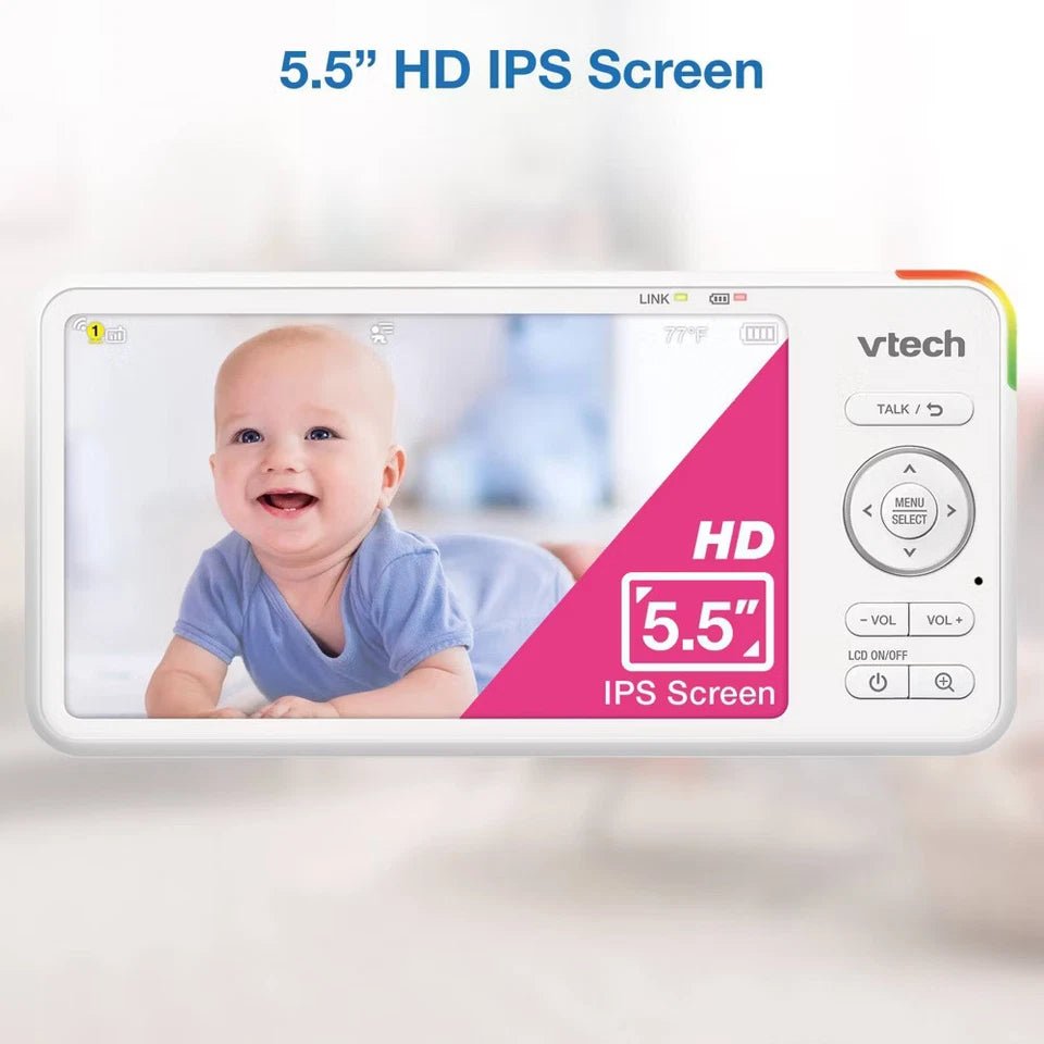 V - Tech 5.5" HD Smart Fixed Position Video Baby Monitor - 24hrsmart