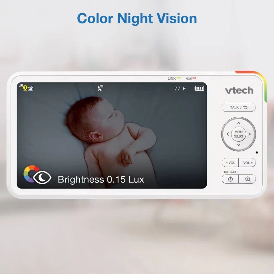 V - Tech 5.5" HD Smart Fixed Position Video Baby Monitor - 24hrsmart