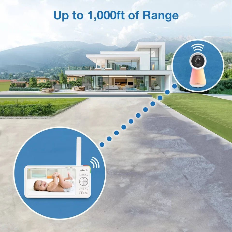 V - Tech 5.5" HD Smart Fixed Position Video Baby Monitor - 24hrsmart