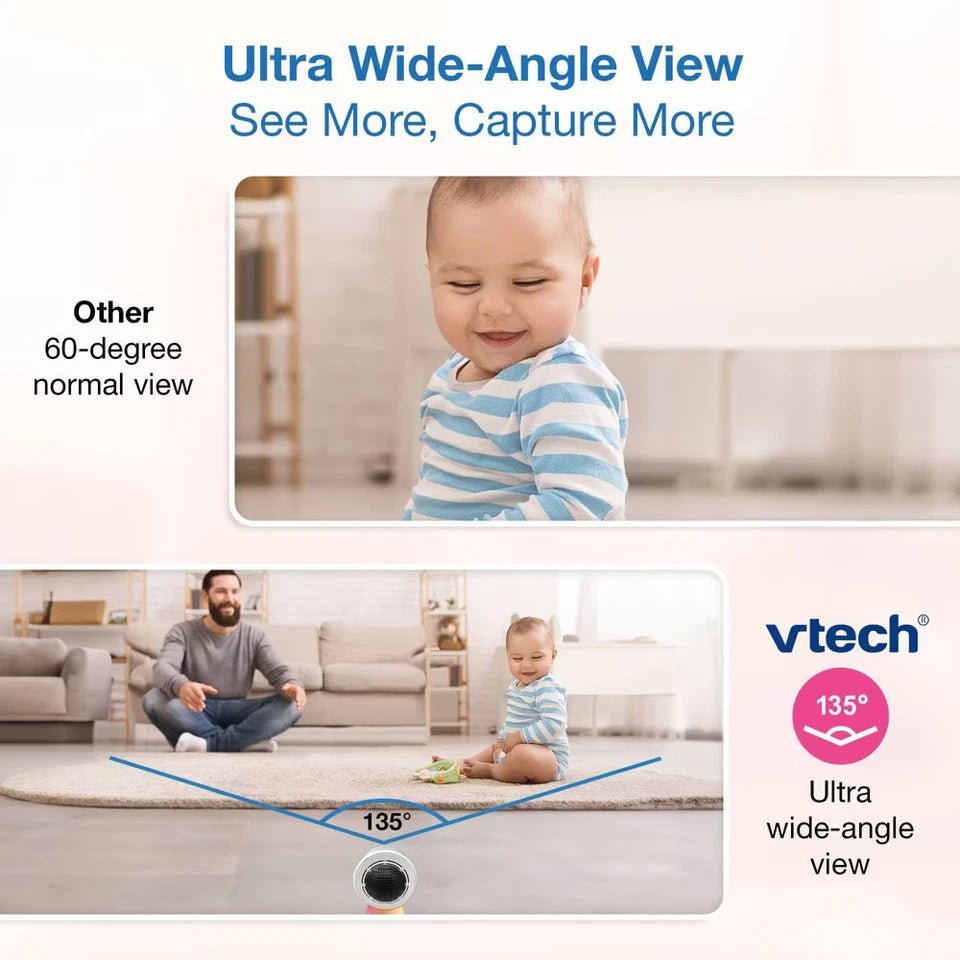V - Tech 5.5" HD Smart Fixed Position Video Baby Monitor - 24hrsmart