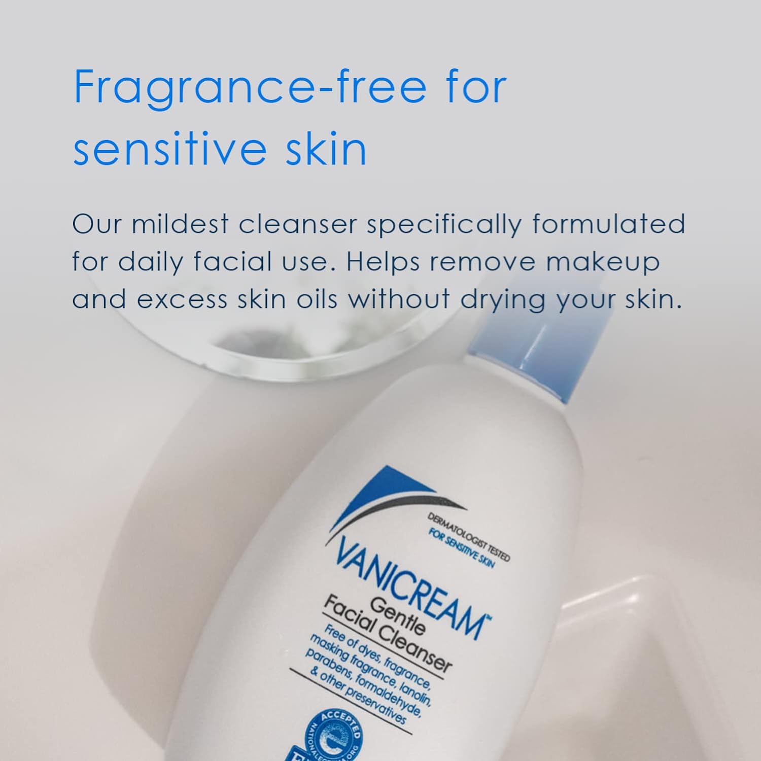 Vanicream Gentle Facial Cleanser with Pump Dispenser - 8 fl oz - Formulated Without Common Irritants for Those with Sensitive Skin - 24hrsmart