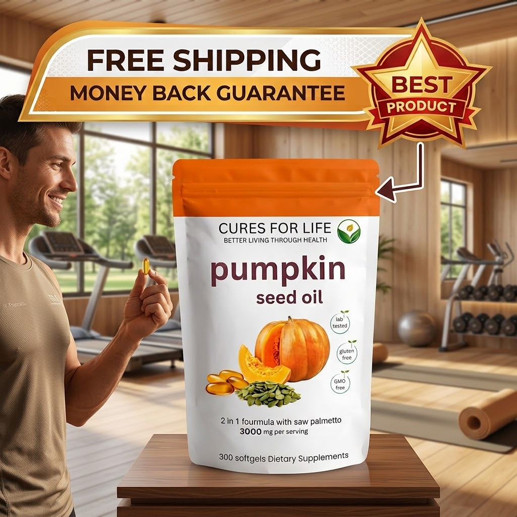 Cures For Life Pumpkin Seed Oil with Saw Palmetto 3000mg 300 Softgels