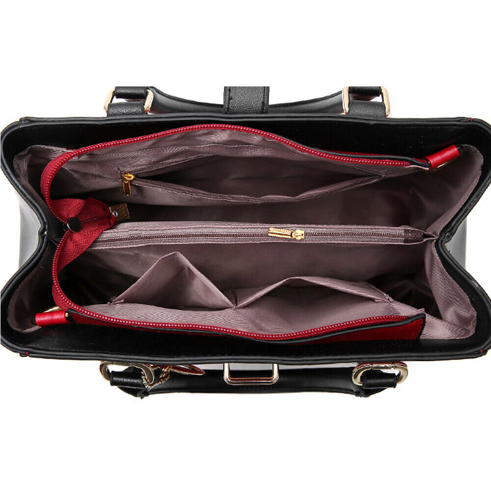 Women PU Leather Handbag Top Handle Tote Crossbody Shoulder Bag Satchel Purse 24Hr Smart