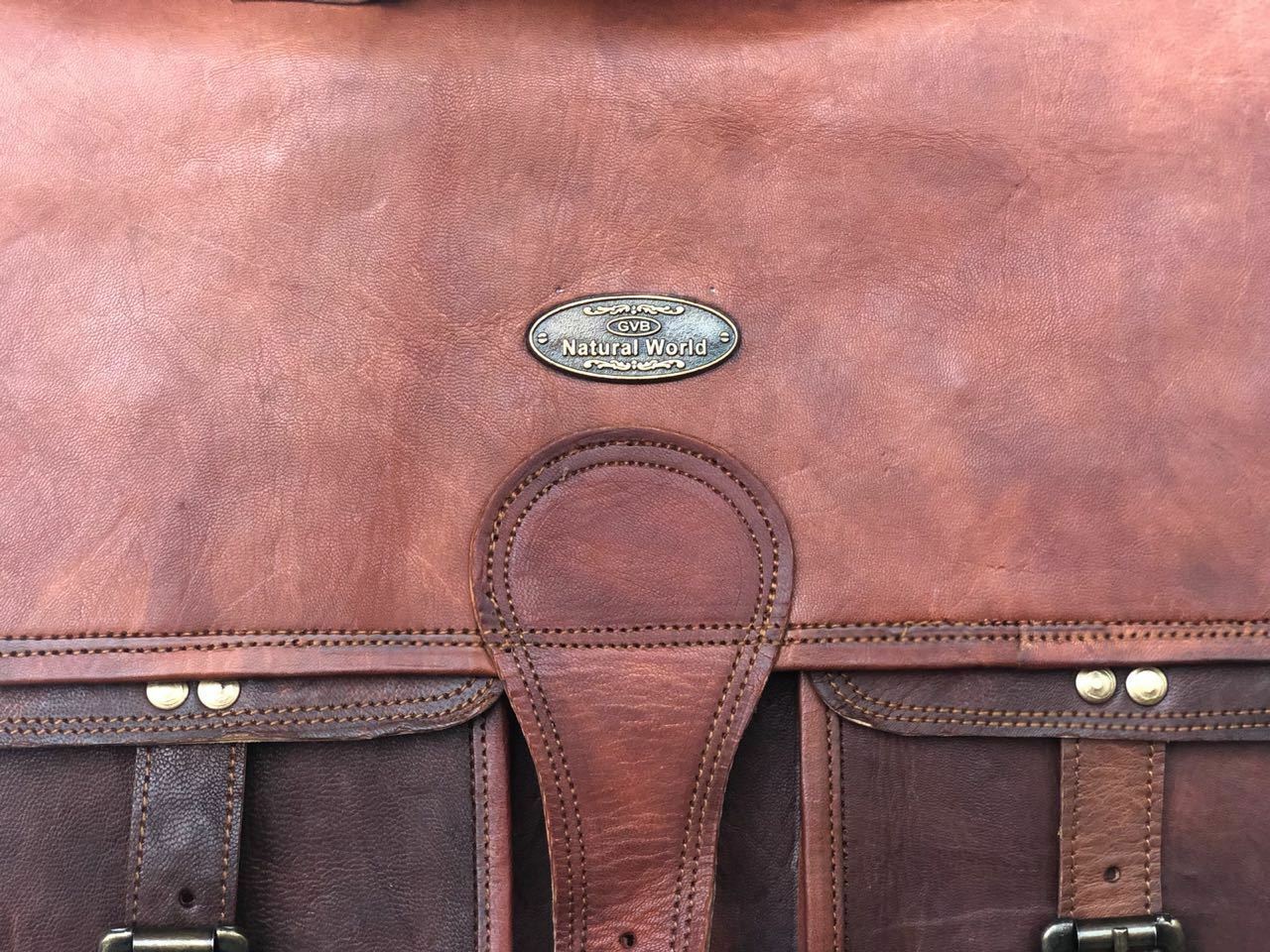 Handmade Men's Genuine Leather Vintage Laptop Messenger Briefcase Bag Satchel 24Hr Smart