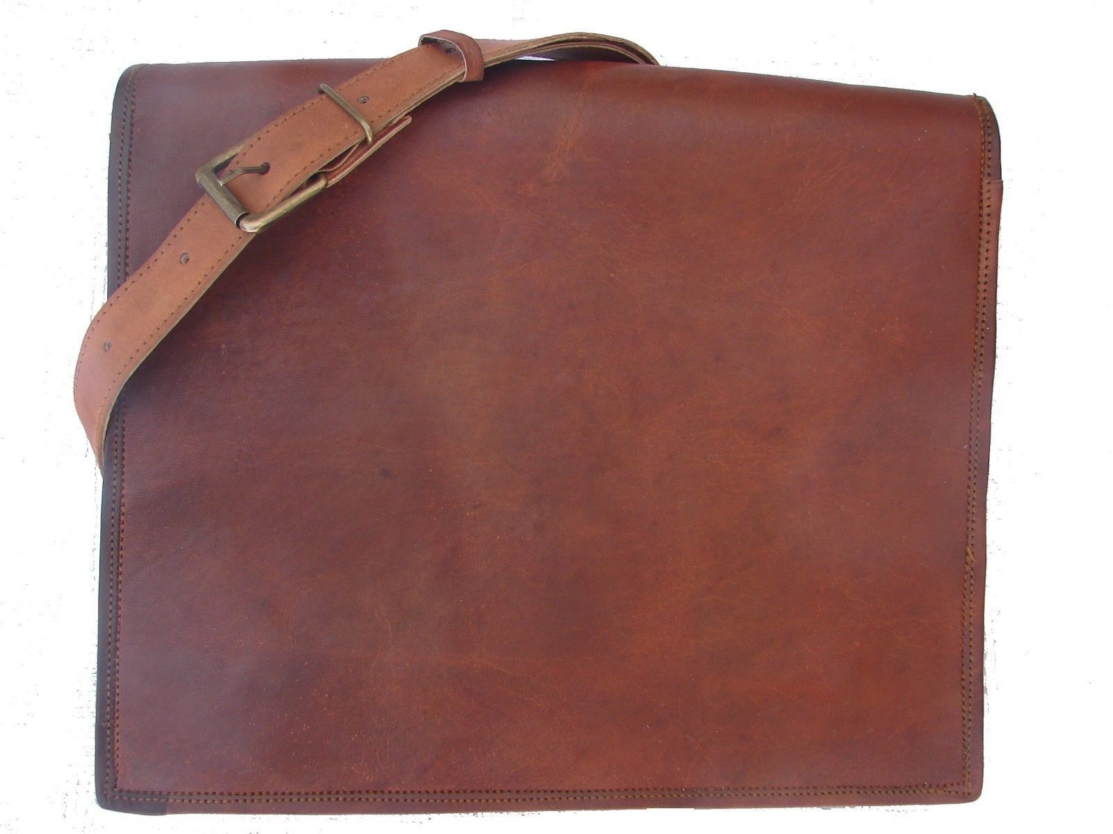 New Men's Handmade Genuine Vintage Leather Messenger Bag Shoulder Laptop Bag 24Hr Smart