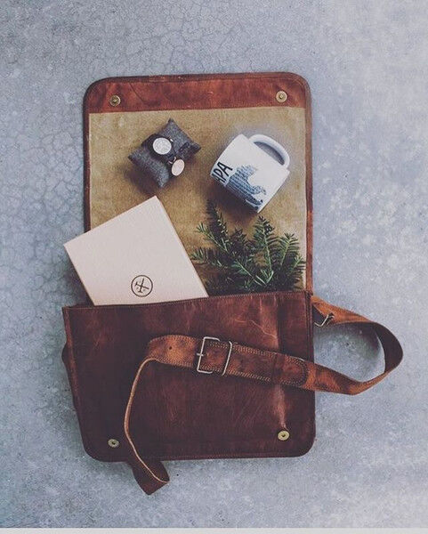 Men's Rare Goat Leather Vintage Laptop Messenger Handmade Briefcase Bag Satchel 24Hr Smart