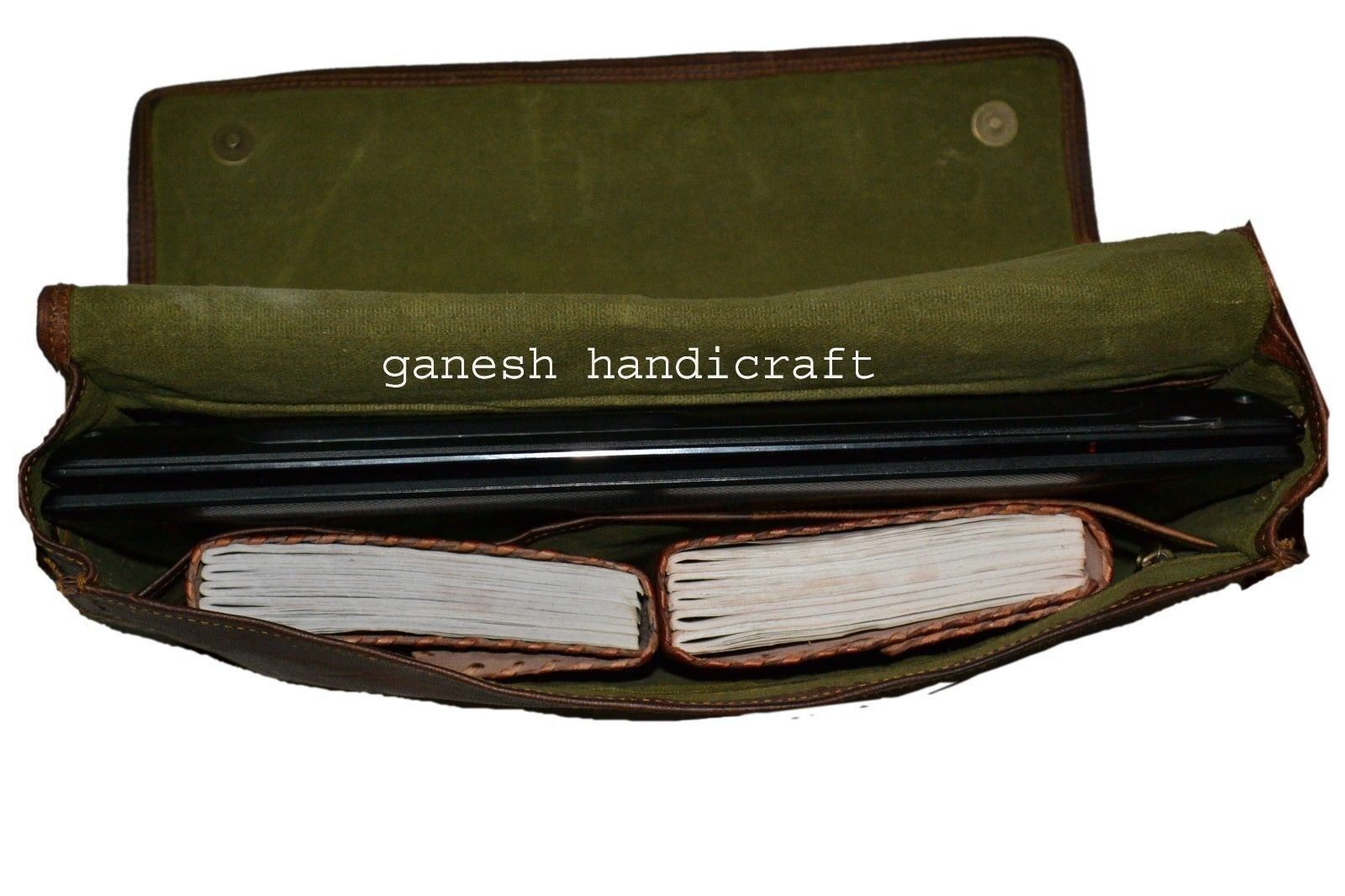 New Men's Handmade Genuine Vintage Leather Messenger Bag Shoulder Laptop Bag 24Hr Smart