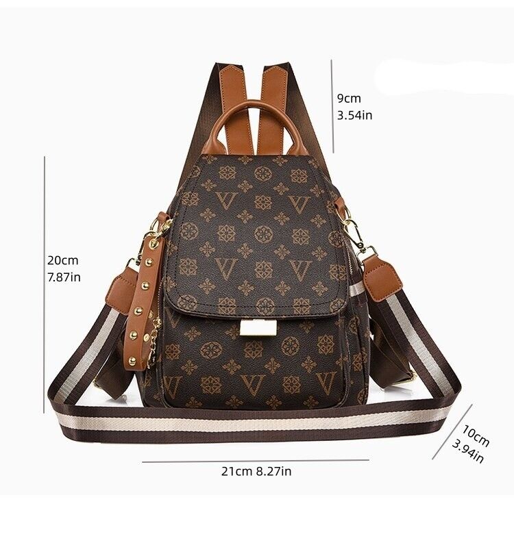 Shoulder Bag for Women's New PVC Leather Casual Backpack 24Hr Smart