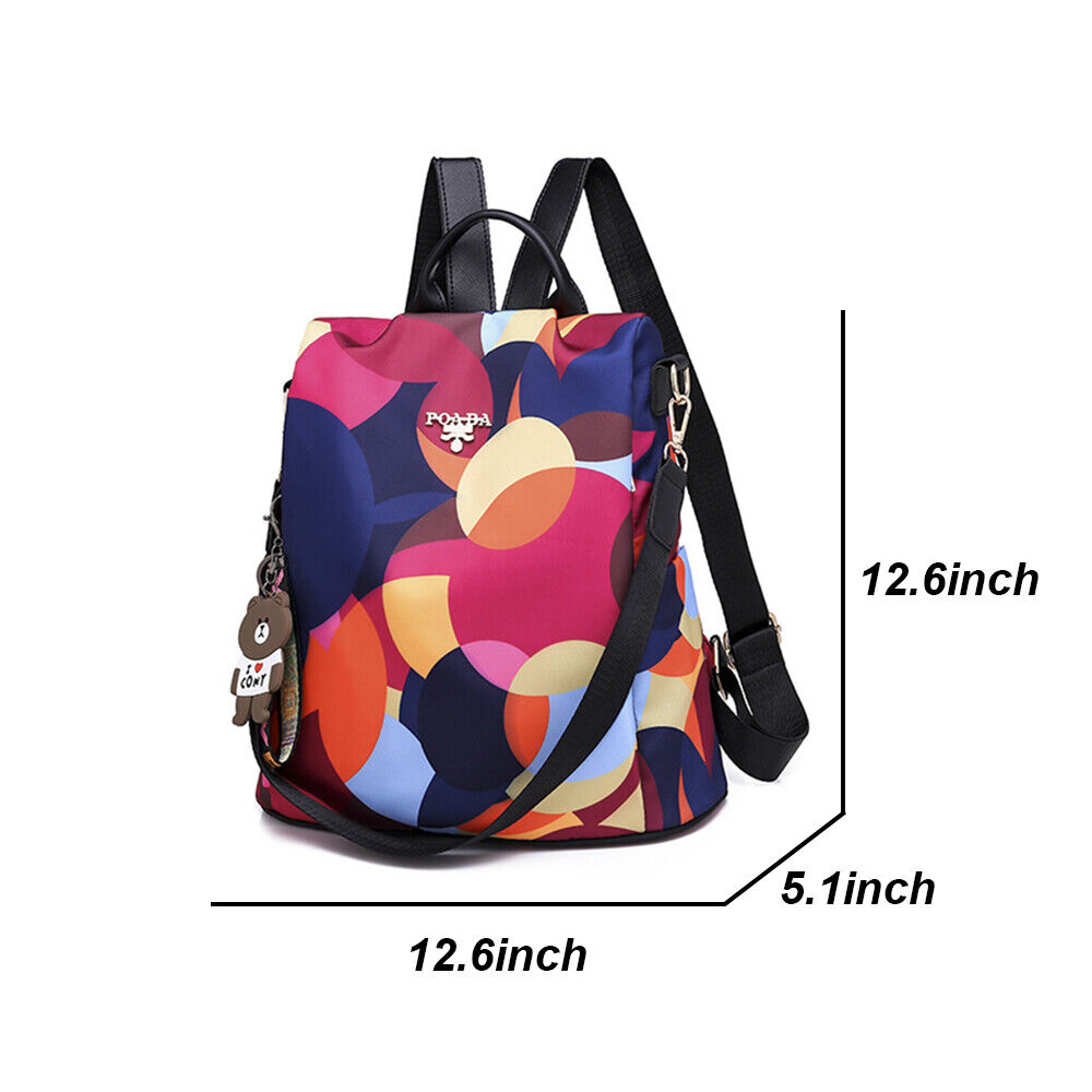 Anti-Theft Waterproof Backpack Women Purse Shoulder Rucksack Oxford Travel Bag 24Hr Smart