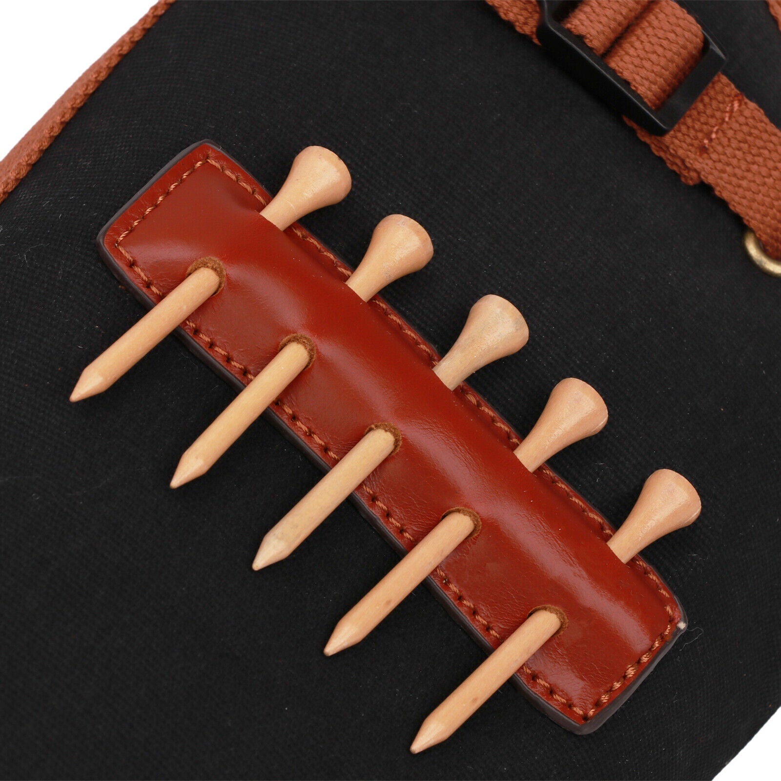 TOURBON Vintage Golf Bag Canvas & Leather Sunday Golf Carry Bag Shoulder Strap 24Hr Smart