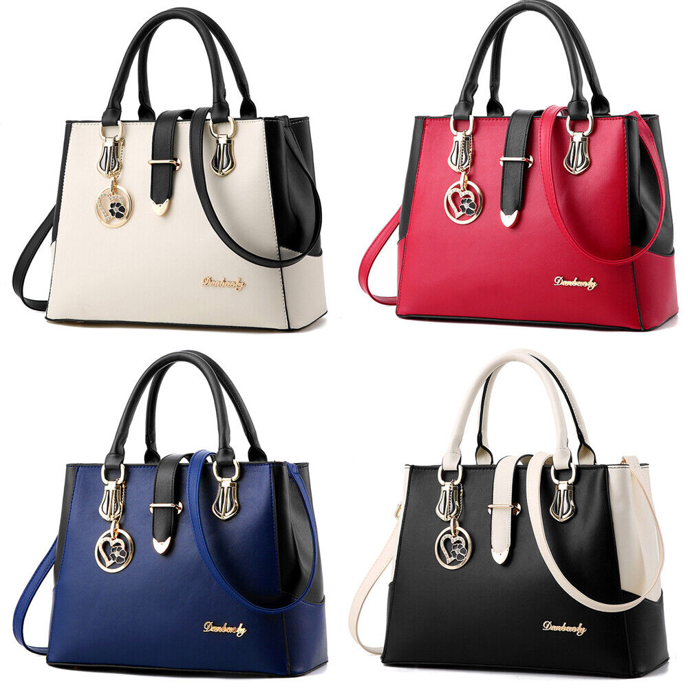 Women PU Leather Handbag Top Handle Tote Crossbody Shoulder Bag Satchel Purse 24Hr Smart